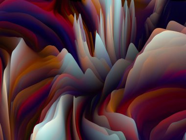 Çarpık yüzey. Boyutsal Dalga serisi. Girdap Rengi Dokusunun yaratıcı düzenlemesi. Sanat, yaratıcılık ve tasarım konularında 3 boyutlu türbülans oluşturma