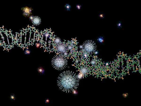 Coronavirus Matematik Viral Salgın Serisi Boyutlu Coronavirus Parçacıkları Mikro Uzay — Stok fotoğraf