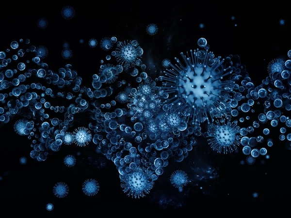 Coronavirus Logica Virale Epidemische Serie Illustratie Coronavirusdeeltjes Micro Ruimte Elementen — Stockfoto