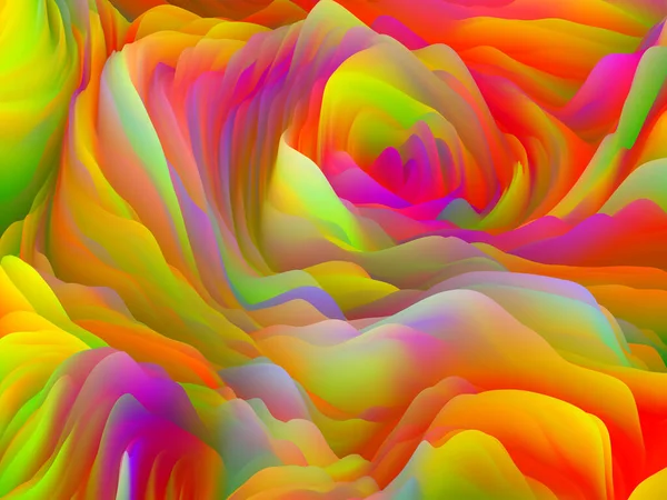 Twisted Paint Série Dimensional Wave Backdrop Složený Vířící Barevné Textury — Stock fotografie