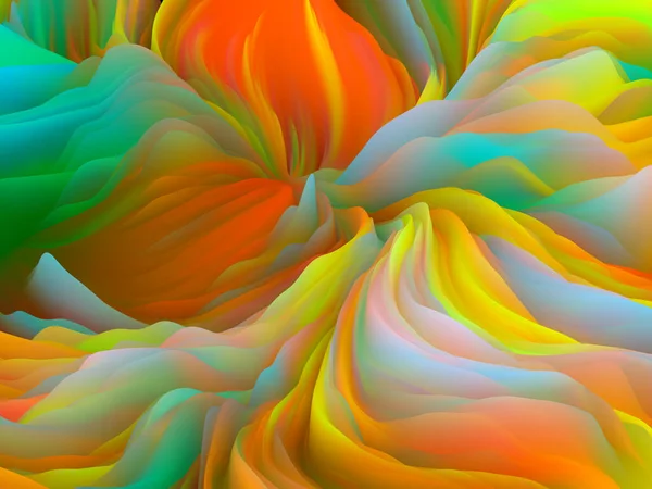 Verdrehte Geometrie Dimensional Wave Serie Design Aus Wirbelnder Farbtextur Darstellung — Stockfoto