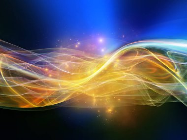 Işık dalgası serisi. Modern teknoloji ve bilim üzerine fraktal sinüs dalgaları ve ışıklar.