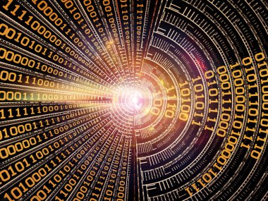 Integral Order serisi. Sayılardan oluşan altın fraktal disk ve eğitim, bilim ve modern teknoloji üzerine ışık.