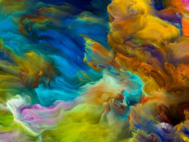 Renkli girdap serisi. Yaşam, yaratıcılık ve sanat projeleri için sıvı boyanın tuval üzerinde renkli hareketinin arkaplan tasarımı