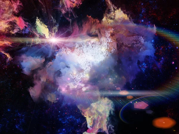 Elementos Nebulosa Fractal Texturas Orgánicas Luces Materia Ciencia Educación —  Fotos de Stock