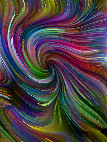 Kleur Swirl Serie Interplay Van Kleurrijke Beweging Van Spectrale Vezels — Stockfoto