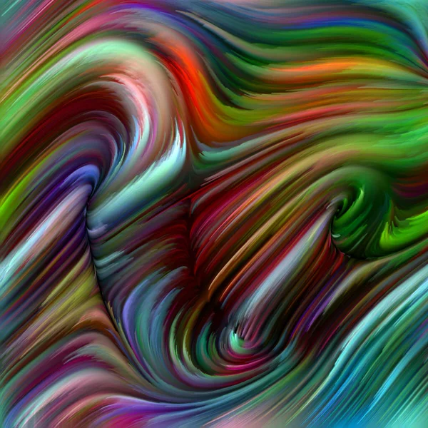 Série Color Swirl Arrangement Abstrait Mouvement Coloré Des Fibres Spectrales — Photo
