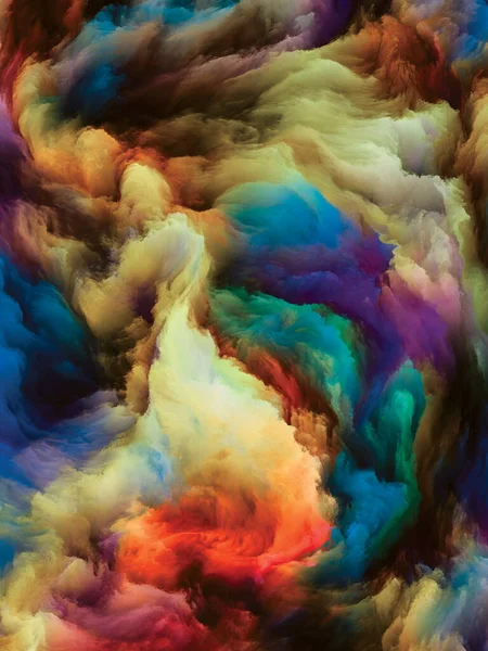 Série Color Swirl Composition Mouvement Coloré Peinture Liquide Sur Toile — Photo