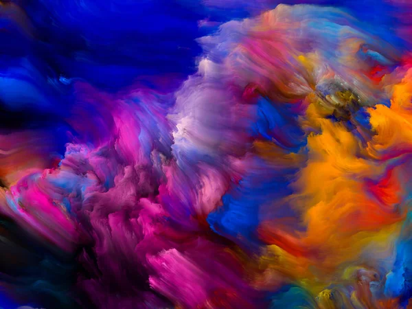 彩色漩涡系列 与生活 创造力和艺术相联系的画布上水彩画五彩缤纷运动的背景 — 图库照片