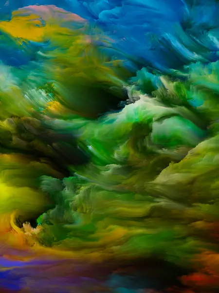 Colore Serie Turbinio Composizione Movimento Colorato Vernice Liquida Tela Sul — Foto Stock