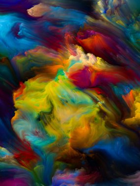 Renkli girdap serisi. Yaşam, yaratıcılık ve sanat konularındaki tuvalin üzerine sıvı boyanın renkli hareketlerinin arkaplan bileşimi