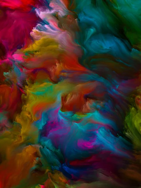 Color Swirl Series Abstract Composition Colorful Motion Liquid Paint Canvas — Stock Photo, Image