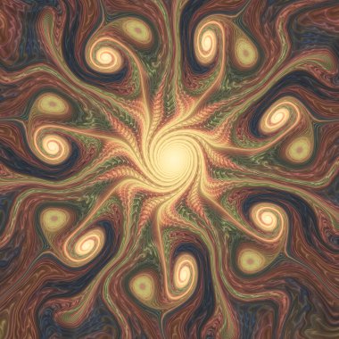 Fraktal Geometri serisi. Fraktal tasarım, bilim, görselleştirme, organik geometri ve matematik konularındaki çarpıcı soyut enerji görüntüsü.