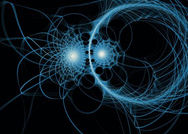 Fraktal Geometri serisi. Fraktal tasarım, bilim, görselleştirme, geometri ve matematik konularında organik ışık spiralleri.