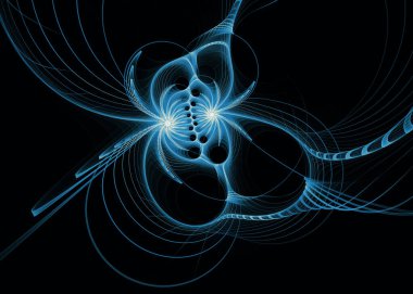 Fractal Paths serisi. Fraktal tasarım, bilim, görselleştirme, geometri ve matematik konularında aydınlatılmış zarif ağ.