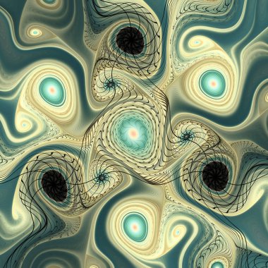 Fraktal Girdap serisi. Matematik, fraktal tasarım, bilim, görselleştirme ve organik geometri konularındaki görünmeyen canlılığın karmaşık bir haritası..