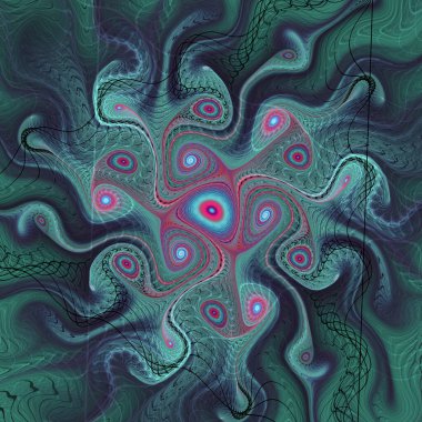 Fraktal Geometri serisi. Matematik, fraktal tasarım, bilim, görselleştirme, organik geometri üzerine ayrıntılı bir çalışma..