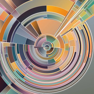 Renkli Palet serisi. Düzen, sanat, görselleştirme, bilim ve renk teorisi konularında pürüzsüz tonsal varyasyonlara ve karmaşık desenlere sahip geometrik bölümlerin yayılması.