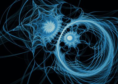 Fraktal Geometri serisi. Geometri, matematik, fraktal tasarım, bilim ve görselleştirme konularındaki eş merkezli akkor enerji dalgaları.