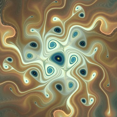 Fraktal Geometri serisi. Görselleştirme, organik geometri, matematik, fraktal tasarım ve bilim konularında dönen modellerin akışkan ve organik bileşimi.