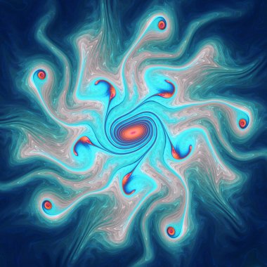 Fraktal Girdap serisi. Bilim, görselleştirme, organik geometri, matematik ve fraktal tasarım konularındaki kozmik dansın canlı bir soyut tasviri.