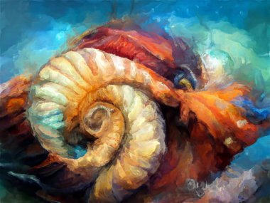 Organik Renkler serisi. Sanat, yaşam ve tasarım konularındaki organik formları, vuruşları ve renk boyalarını anımsatan şekillerin etkileşimi.