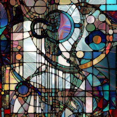 Keskin lekeli cam serisi. Renk, ışık ve desen algısı, renk ve tasarım geometrisi konularındaki soyut renk cam kalıplarından oluşan soyut tasarım.