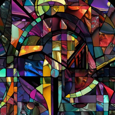 Keskin lekeli cam serisi. Renk, ışık ve desen algısı, renk ve tasarım geometrisi konularındaki soyut renk cam kalıplarının arka plan tasarımı.