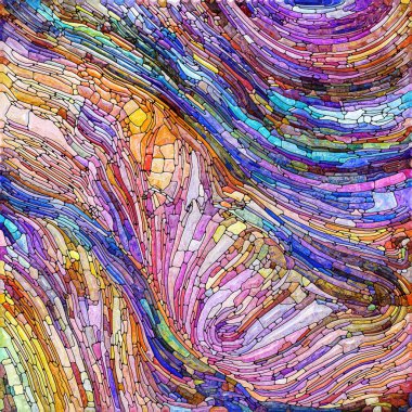 Işıldayan Cam serisi. Duyusal büyü, ışık algısı, hayal gücü ve yaratıcılık konularındaki doymuş cam kalıplarının arkaplanı.