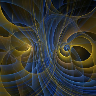 Kuantum Dinamik serisi. Modern bilim ve araştırma konularındaki girdap, bükülme, etkileşim ve dalga desenlerinin arka plan tasarımı.