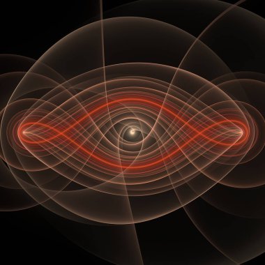 Fraktal Geometri serisi. Görselleştirme, geometri, matematik, fraktal tasarım ve bilim konularındaki parıltı, yılan desenleri ve spiraller..