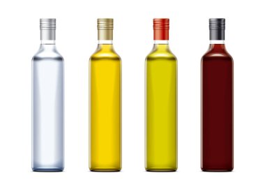 Şişe örnekler petrol ve diğer gıdalar