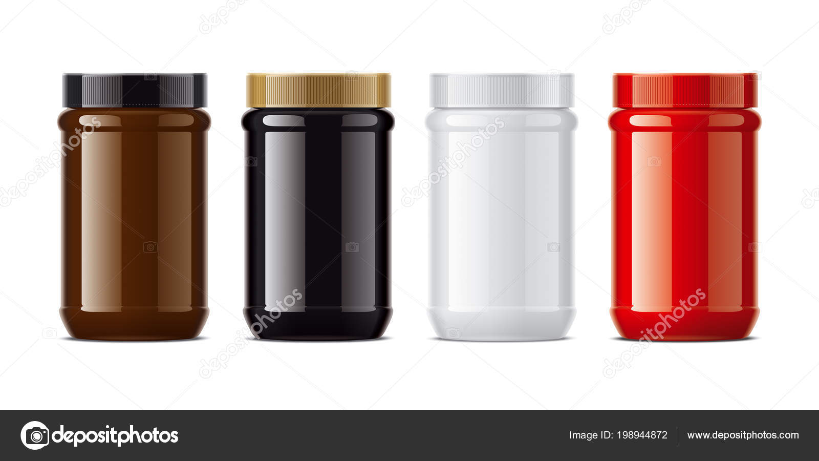 Colored Plastic Jars Mockup Stock Photo Image By C Eugeniy 198944872