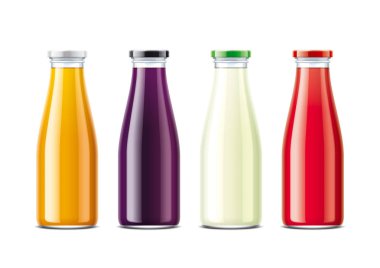 Cam şişeler için meyve suyu ve soda. Metal kap