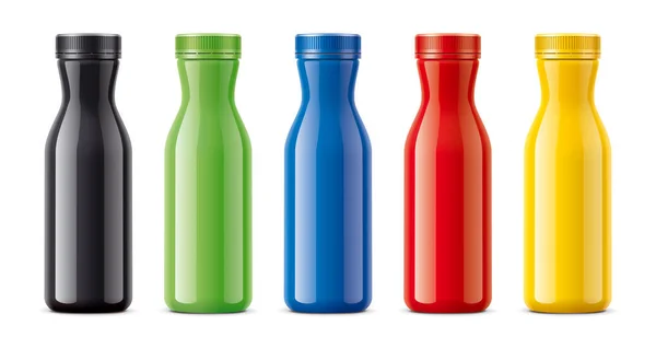 Bottles Juice Dairy Drinks Other Colored Transparent Version — Stock Photo, Image