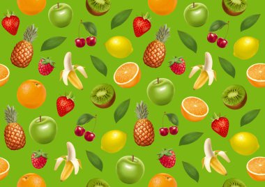 Meyve sonsuz arka plan. Yeşil sürüm