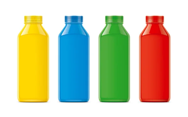 Plastikflaschen Attrappe Farbige Nicht Transparente Version — Stockfoto
