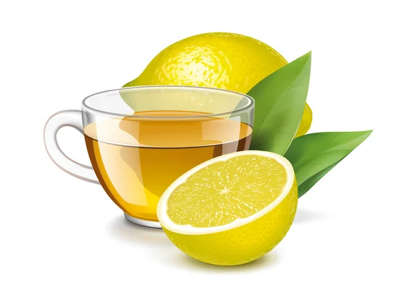 Cup Tea Lemon — Stock Photo, Image