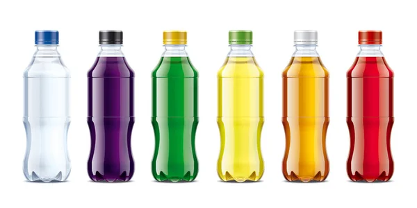 Bottles Water Juice Lemonade Other Drinks — Stock Photo, Image