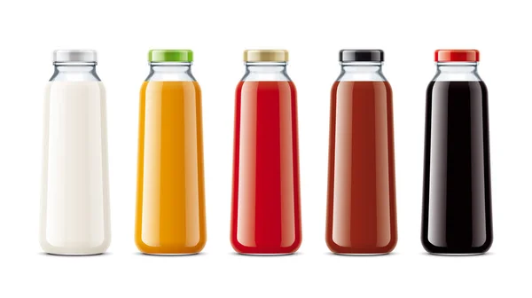 Bottles Juice Dairy Drinks Other — Stock Photo, Image