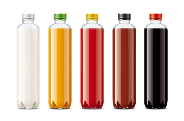 Botellas Para Zumo Bebidas Lácteas Otros —  Fotos de Stock