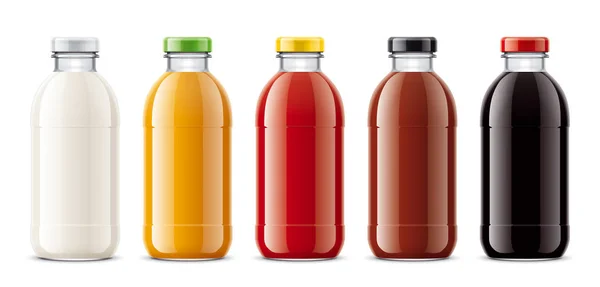 Bottles Juice Dairy Drinks Other — Stock Photo, Image