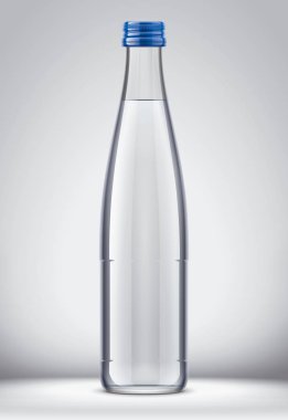 Arka planda su için şişe. 