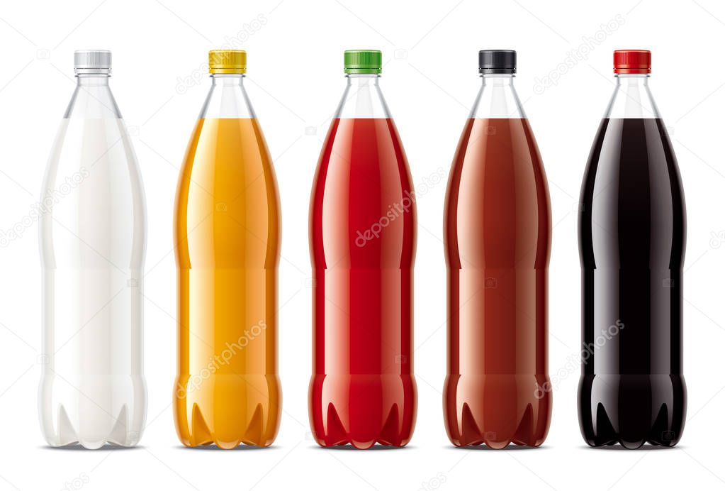 Bottles for juice, dairy drinks and other. 