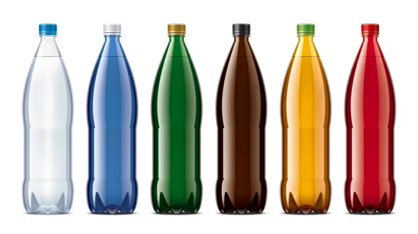 Uppsättning Färgade Glasflaskor — Stockfoto