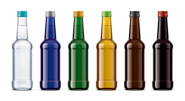 Conjunto Botellas Vidrio Colores — Foto de Stock