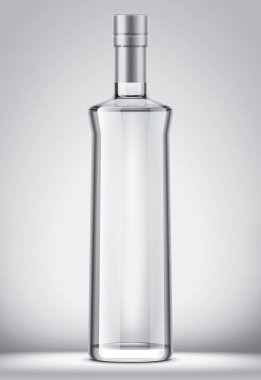 Cam şişe mockup. Detaylı çizim