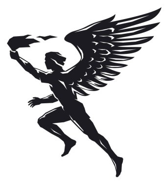 Ateşli melek. Yalıtılmış illüstrasyon