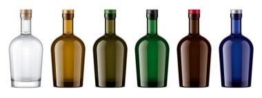 Renkli cam şişeler sahte. Mantar versiyonu ile