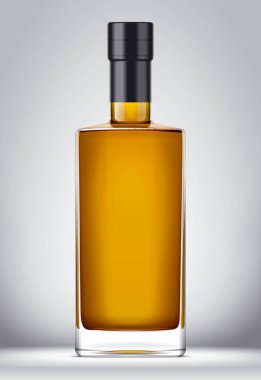 Cam şişe maketi. Folyo versiyonu ile